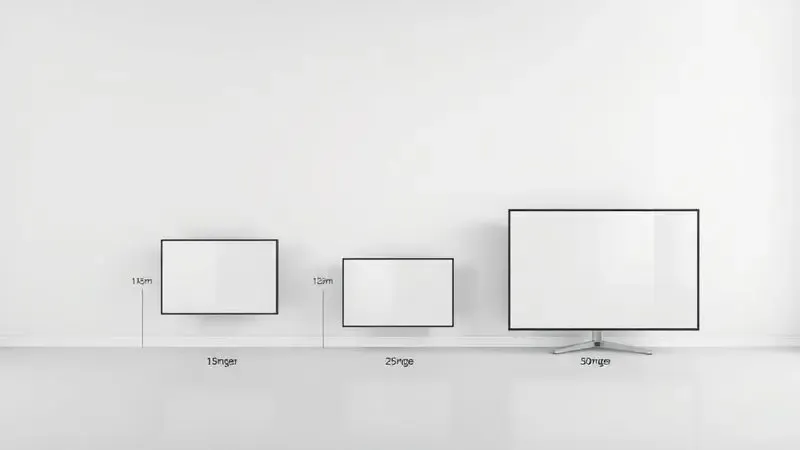 Ilustração mostrando diferentes tamanhos de telas de TV e como escolher o ideal para seu ambiente