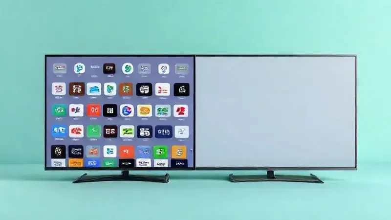 Comparação visual entre ecossistema Android TV e sistemas smart TV convencionais
