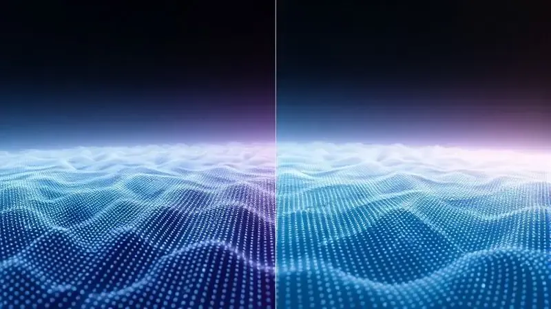 Ilustração conceitual mostrando comparação de densidade de pixels entre diferentes resoluções de tela.