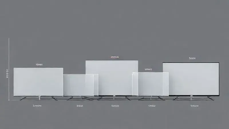 Comparação visual conceitual entre diferentes modelos de TV com variações de tamanho e recursos