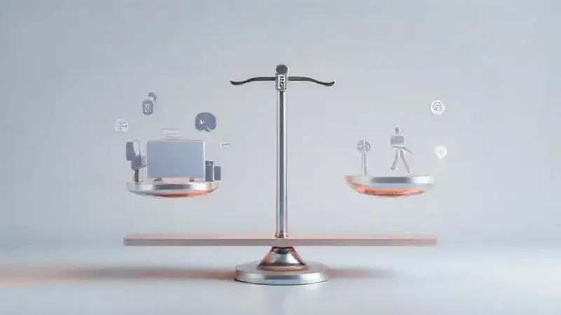 Representação conceitual da decisão de investir em TV Roku mostrando benefícios equilibrados