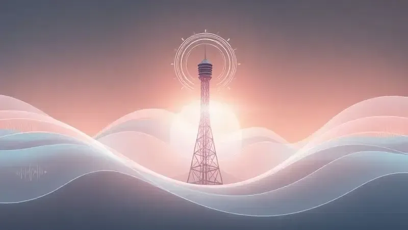 Ilustração conceitual de elementos de televisão e comunicação midiática