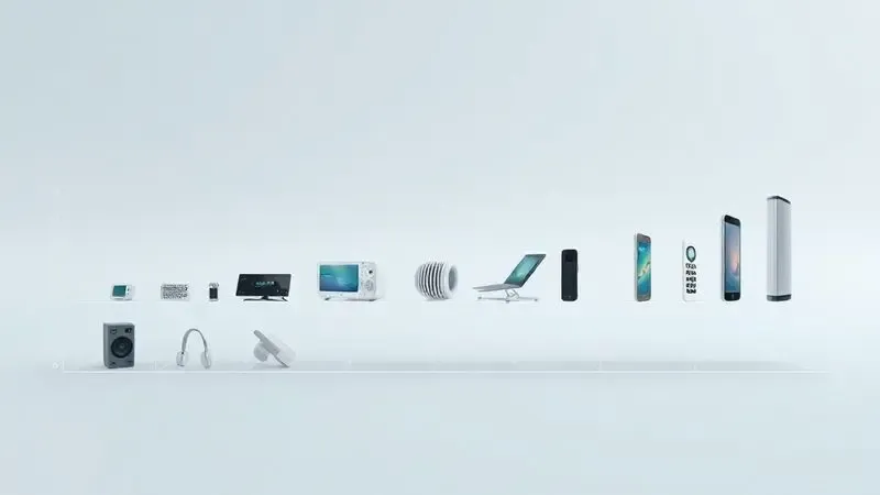 Ilustração conceitual da evolução de empresa de componentes para eletrônicos de consumo