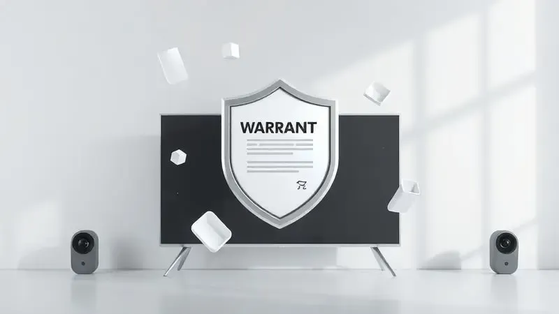 Ilustração conceitual da garantia de produtos eletrônicos com elementos de proteção ao consumidor