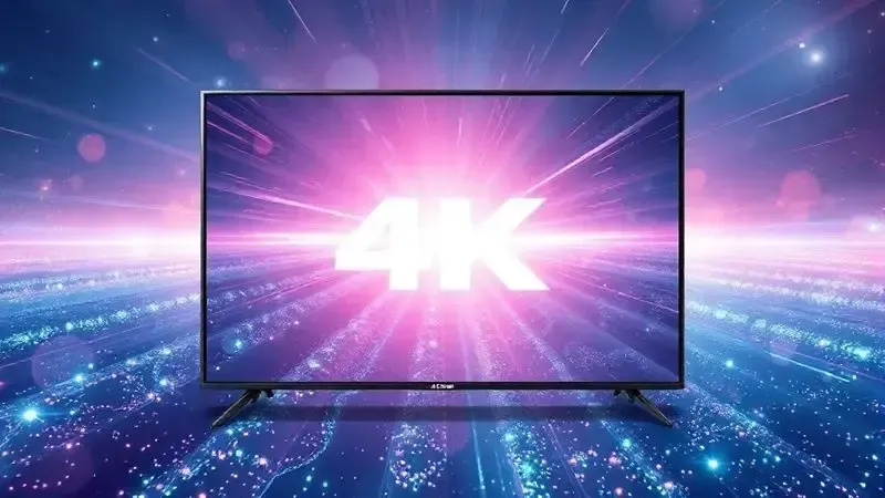 Ilustração conceitual da qualidade de imagem 4K ultra HD com cores vibrantes e detalhes nítidos.