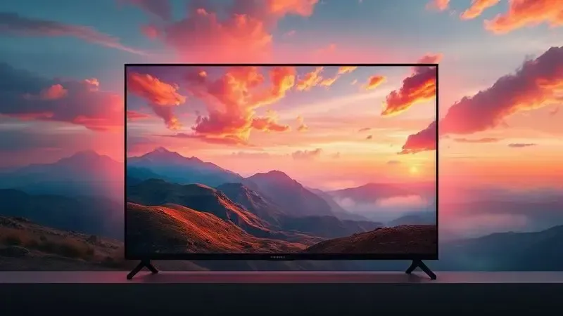 Conceito visual de qualidade de imagem em Smart TV com cores vibrantes, contraste e detalhes nítidos