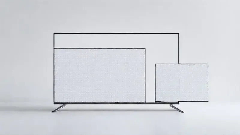 Representação conceitual da relação entre tamanho da TV e densidade de pixels para resolução ideal