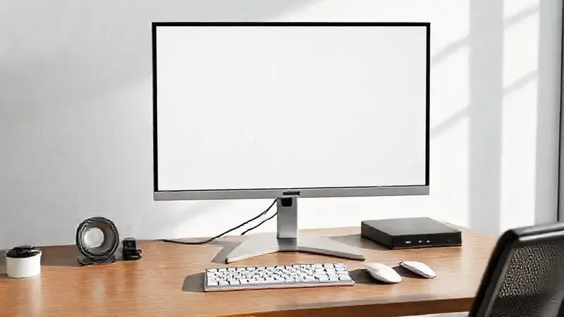 TV de 32 polegadas usada como monitor de computador com teclado e mouse